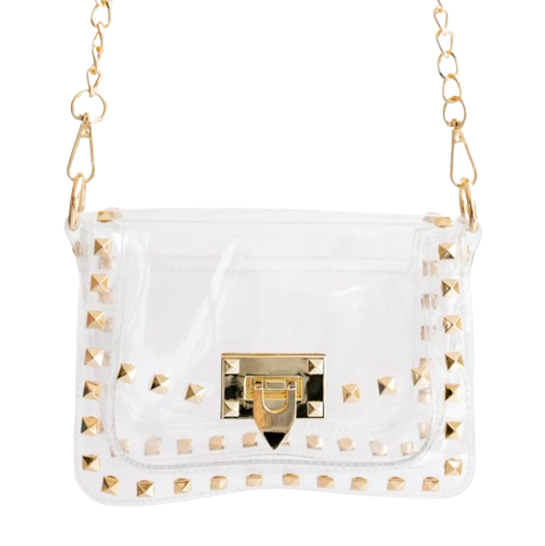 The Jackie Clear Handbag in Gold